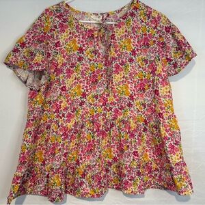 NWOT Terra & Sky Women’s Floral Blouse Size 0X (14W)